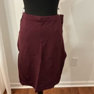 Vince Camuto Asymmetrical Skirt in Burgundy